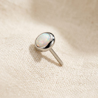 Titanium Flat Bezel Opal Threadless Top