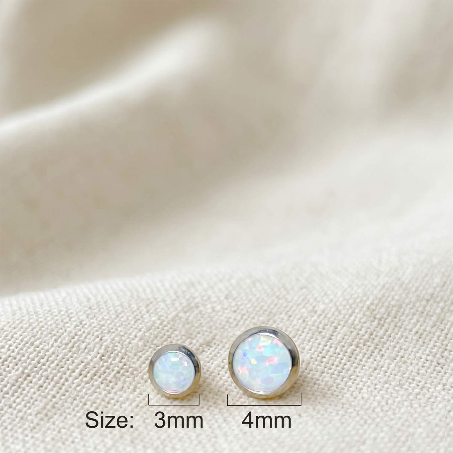 Titanium Flat Bezel Opal Threadless Top