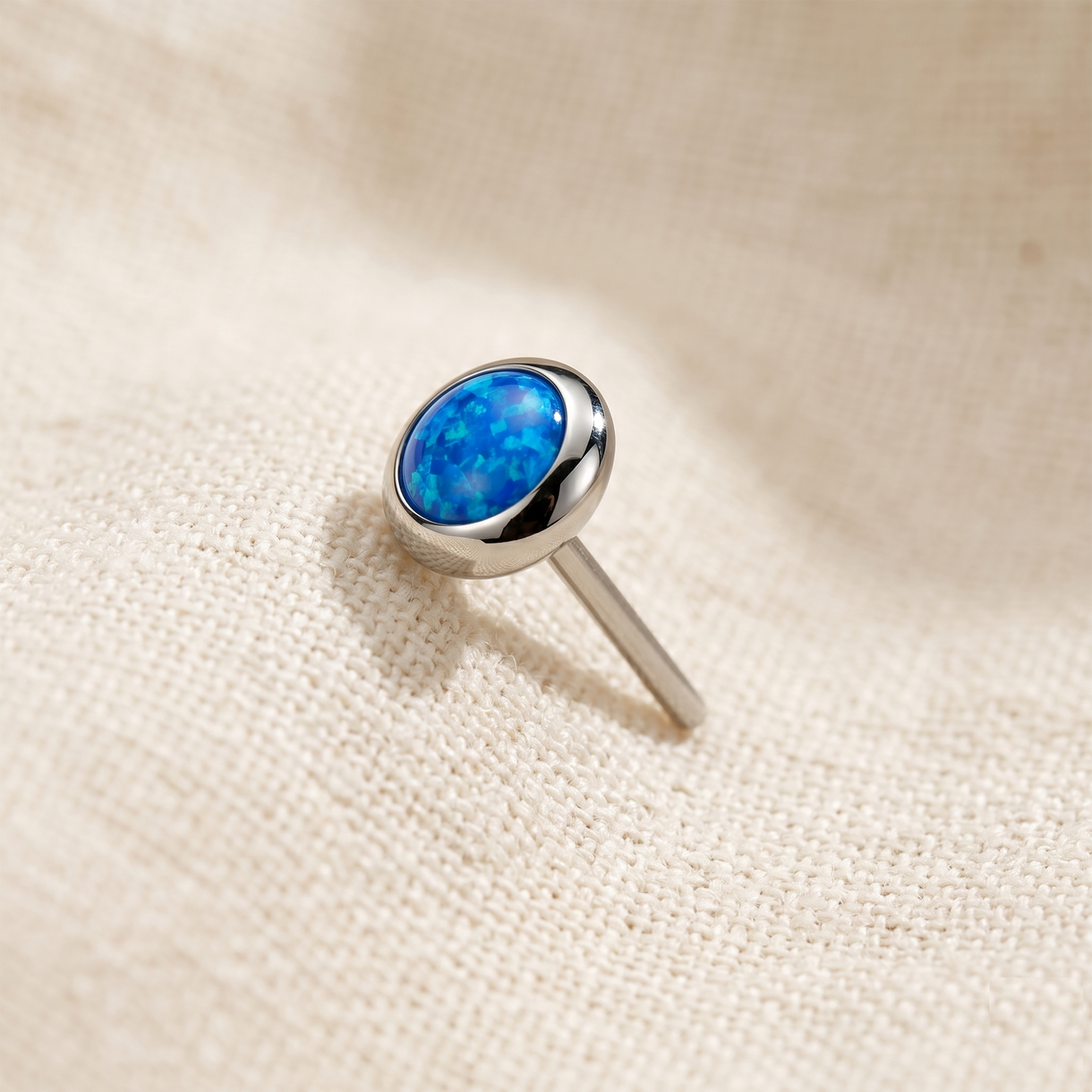 Titanium Flat Bezel Opal Threadless Top