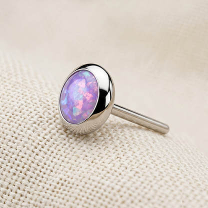 Titanium Flat Bezel Opal Threadless Top