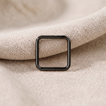 Titanium Square Hinged Segment Hoop Ring 16G 18G