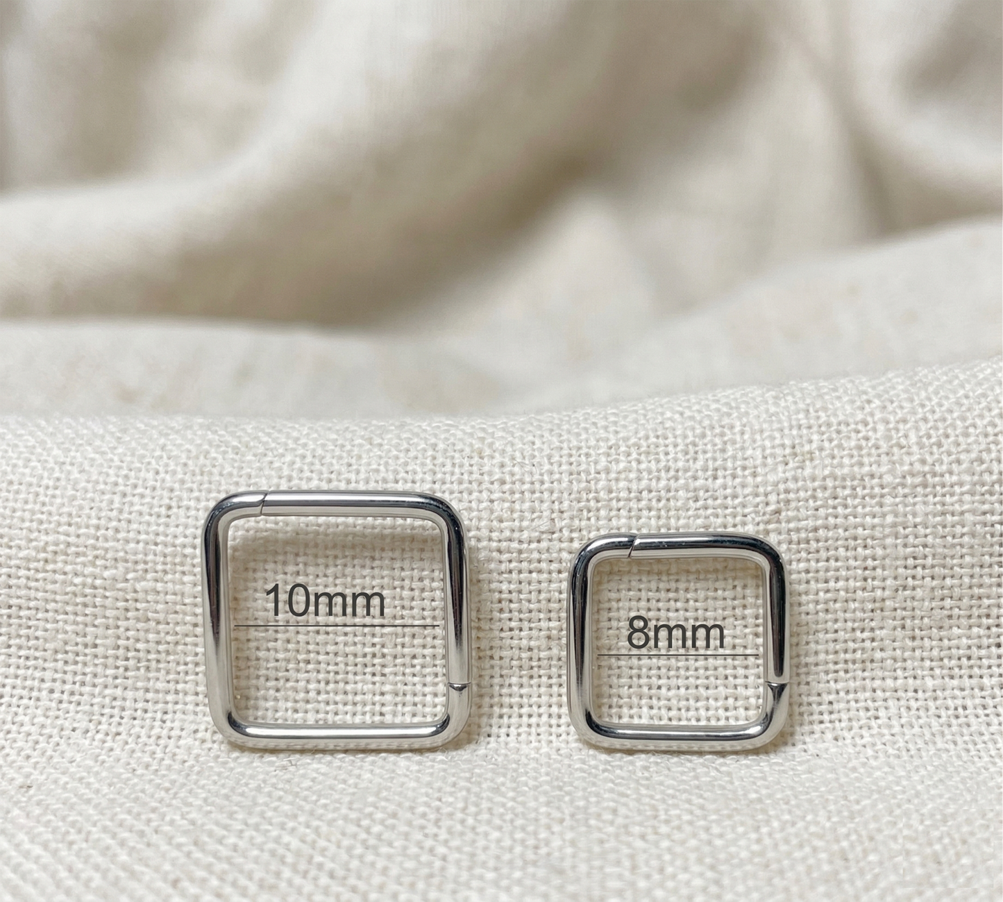Titanium Square Hinged Segment Hoop Ring 16G 18G