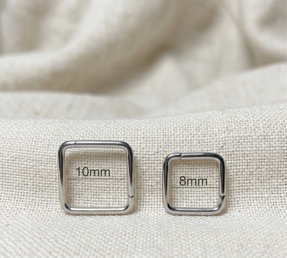 Titanium Square Hinged Segment Hoop Ring 16G 18G
