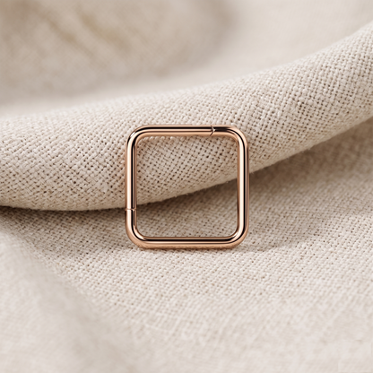 Titanium Square Hinged Segment Hoop Ring 16G 18G