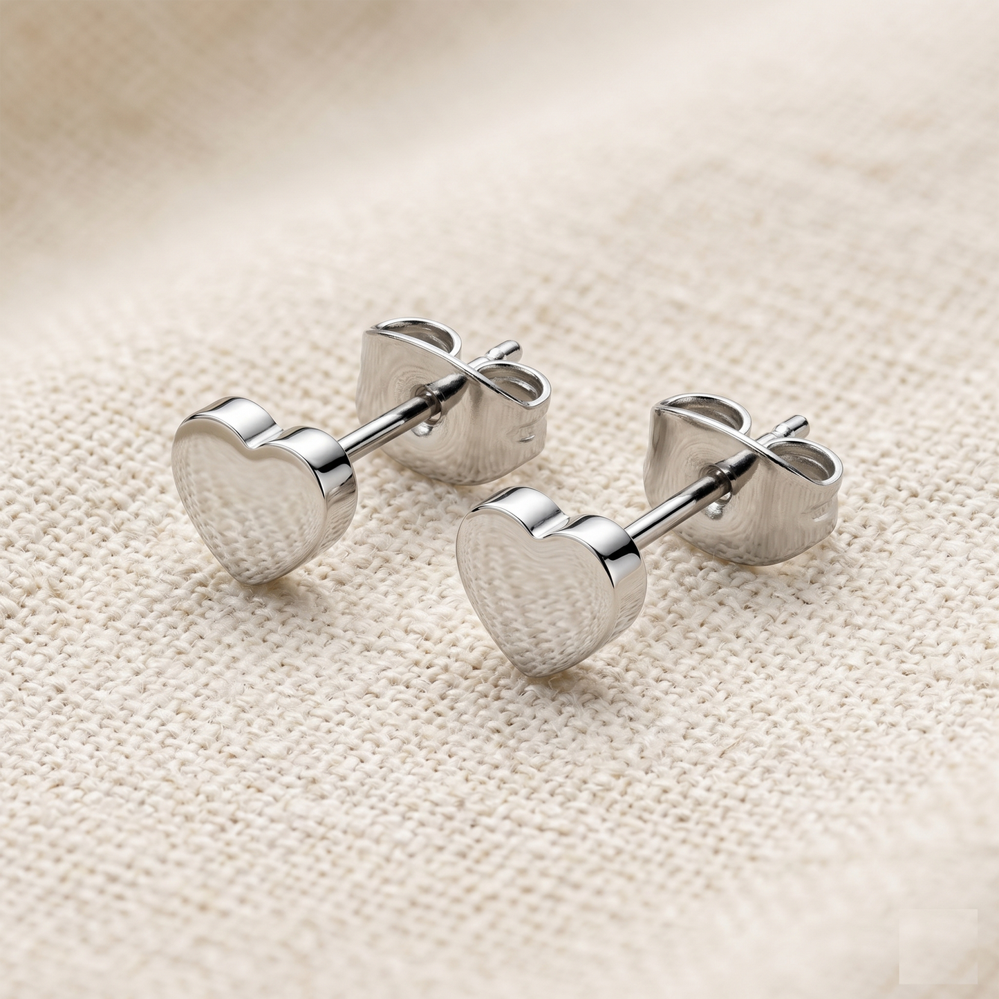 Titanium Heart Stud Earrings 20G