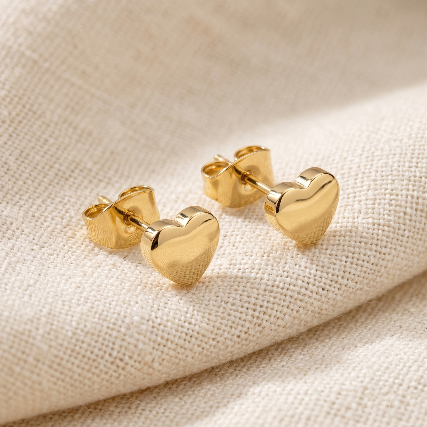 Titanium Heart Stud Earrings 20G