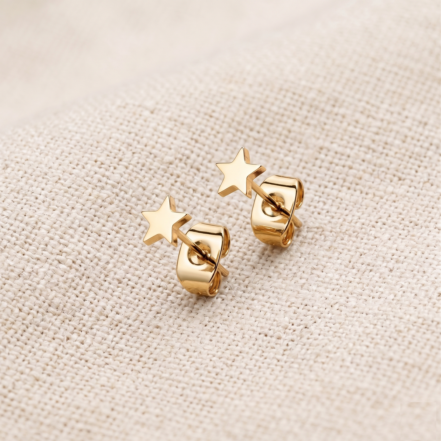 Titanium Star Stud Earrings 20G