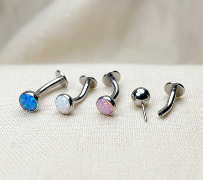 Titanium Threadless Opal Ball Belly Ring 14G