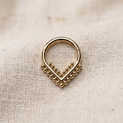 Titanium Chevron Double Ball Hinged Clicker 16G