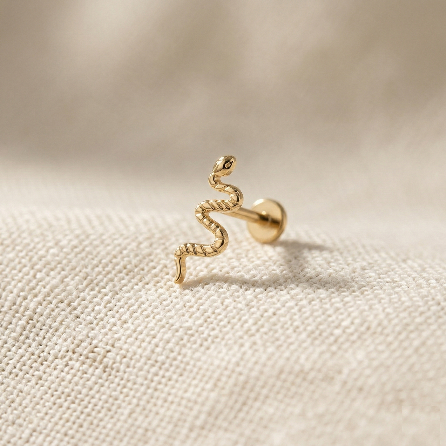 Titanium Snake Threaded Labret Stud 16G