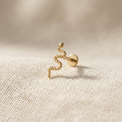 Titanium Snake Threaded Labret Stud 16G