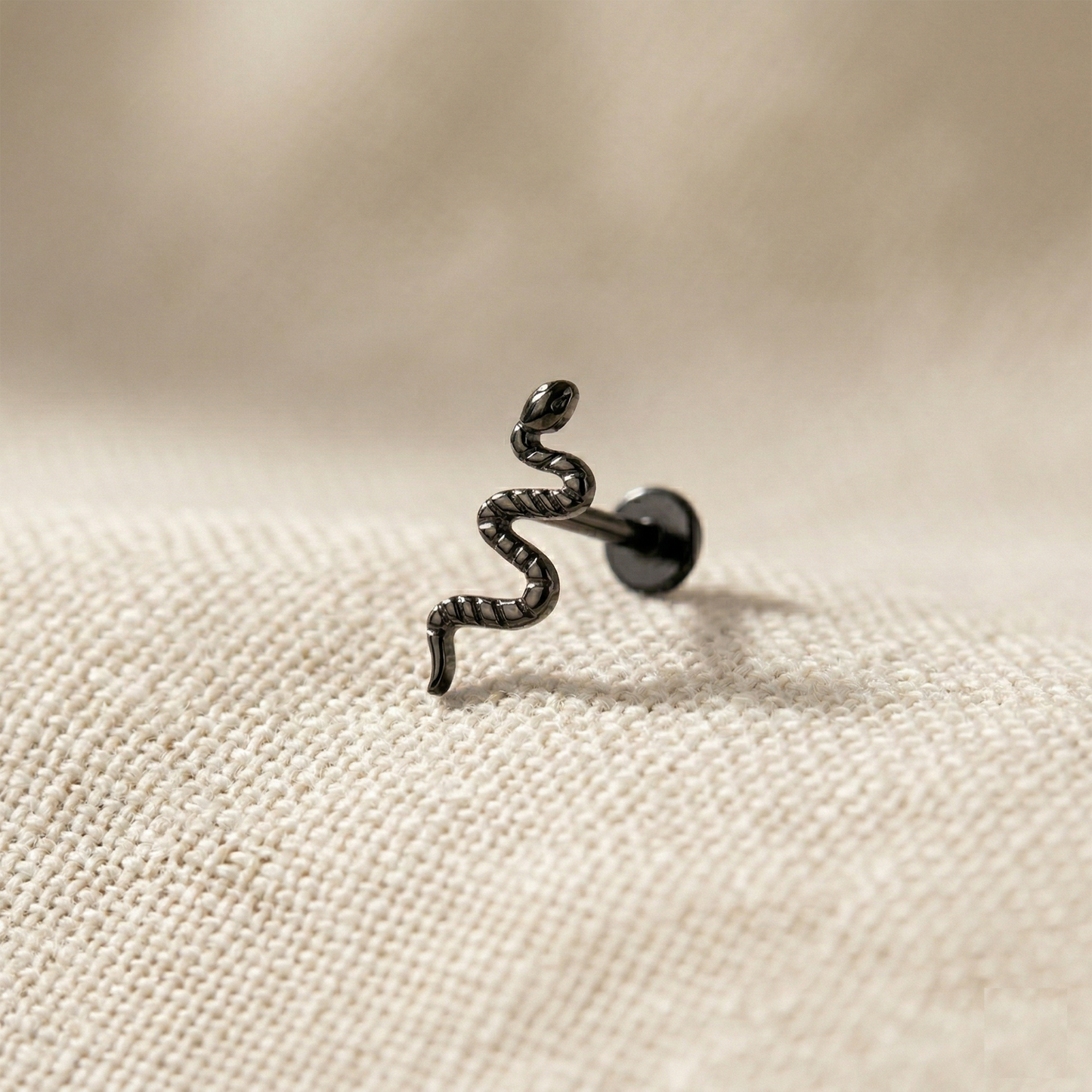 Titanium Snake Threaded Labret Stud 16G