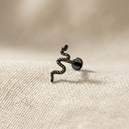 Titanium Snake Threaded Labret Stud 16G