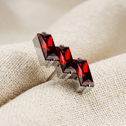 Titanium 3-CZ Baguette Threadless Top