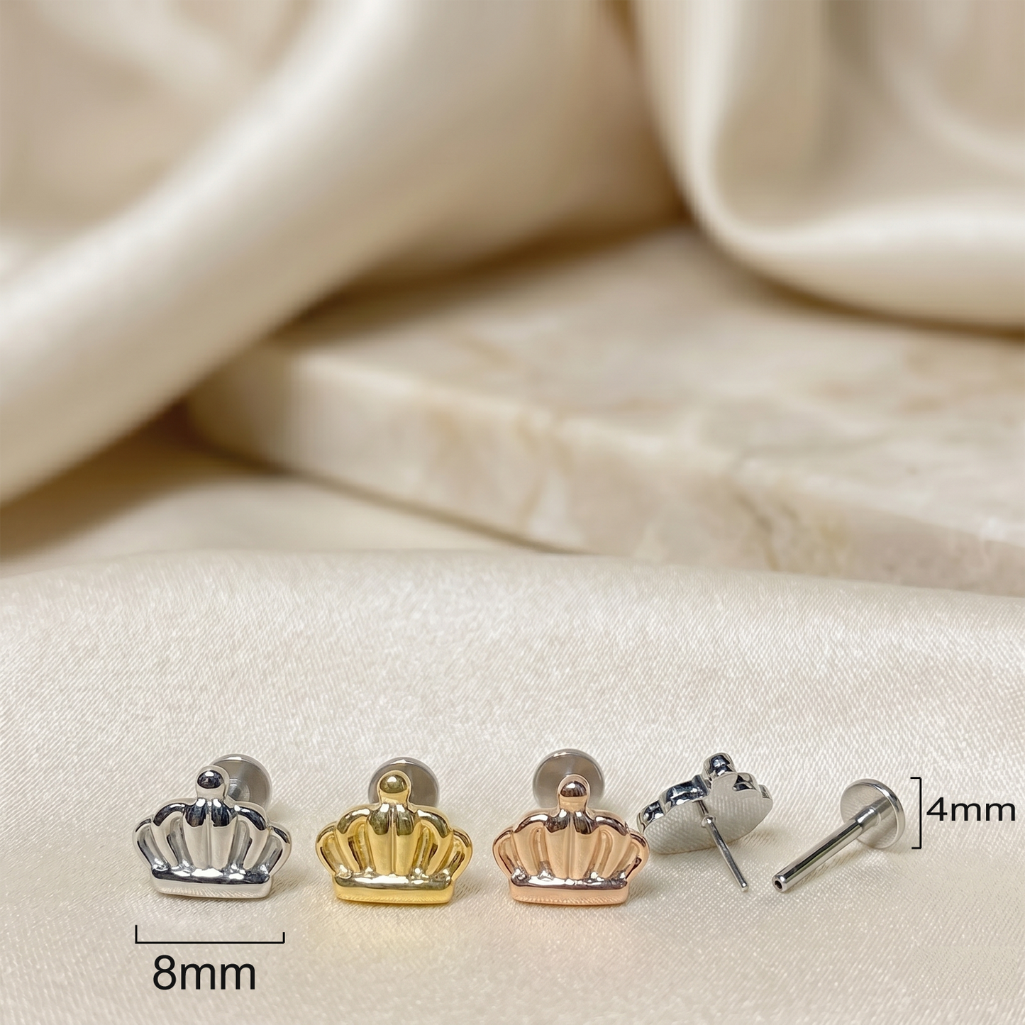 Titanium Crown Top Threadless Stud
