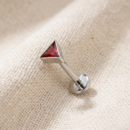 Titanium Triangle CZ Threadless Stud