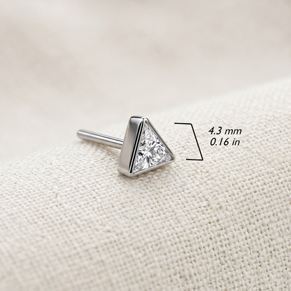 Titanium Triangle CZ Threadless Top