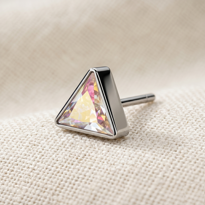 Titanium Triangle CZ Threadless Top