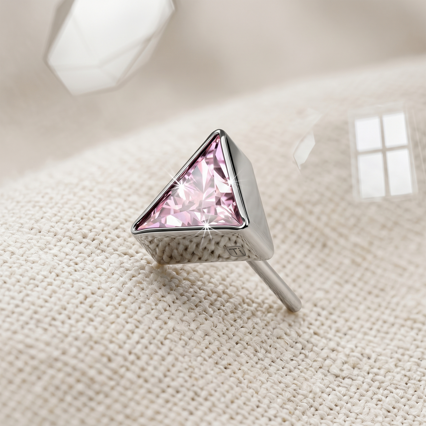 Titanium Triangle CZ Threadless Top
