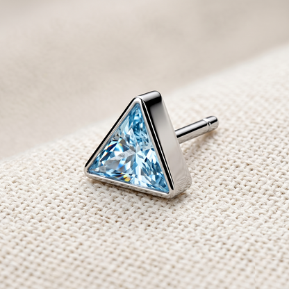 Titanium Triangle CZ Threadless Top