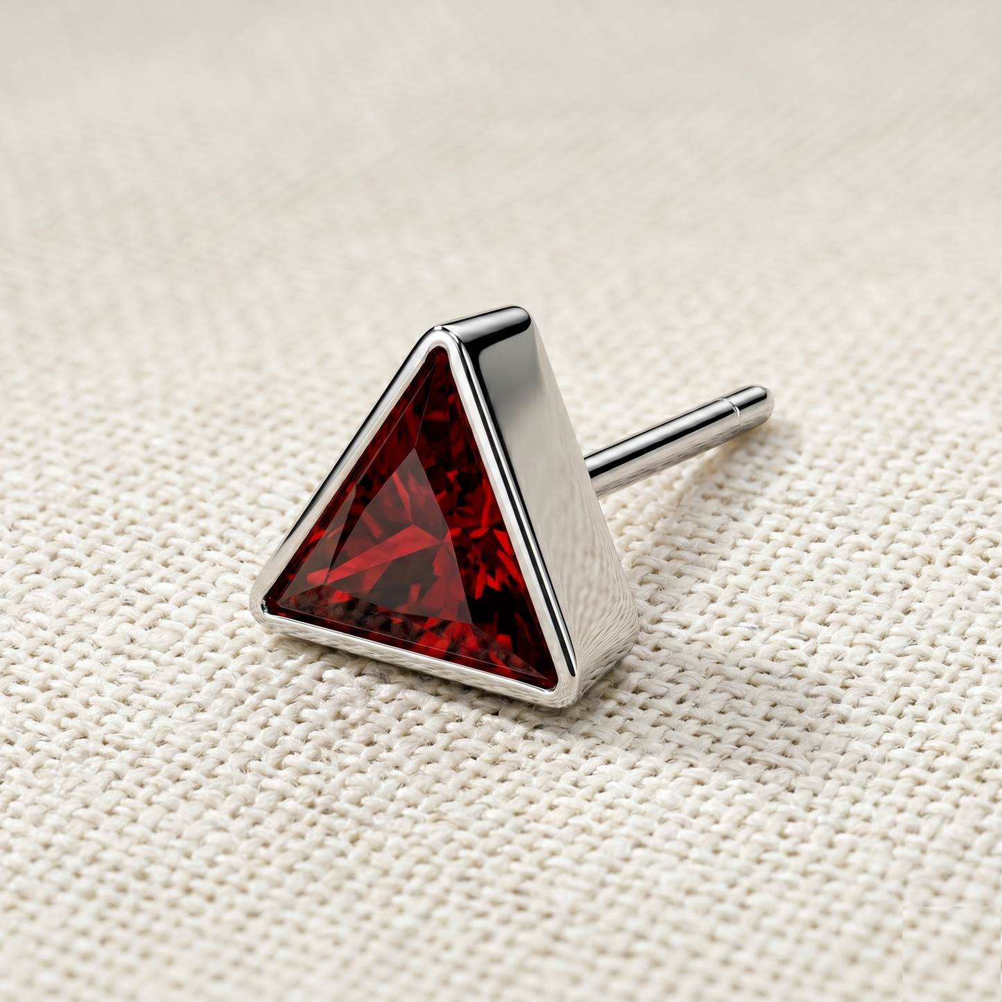 Titanium Triangle CZ Threadless Top