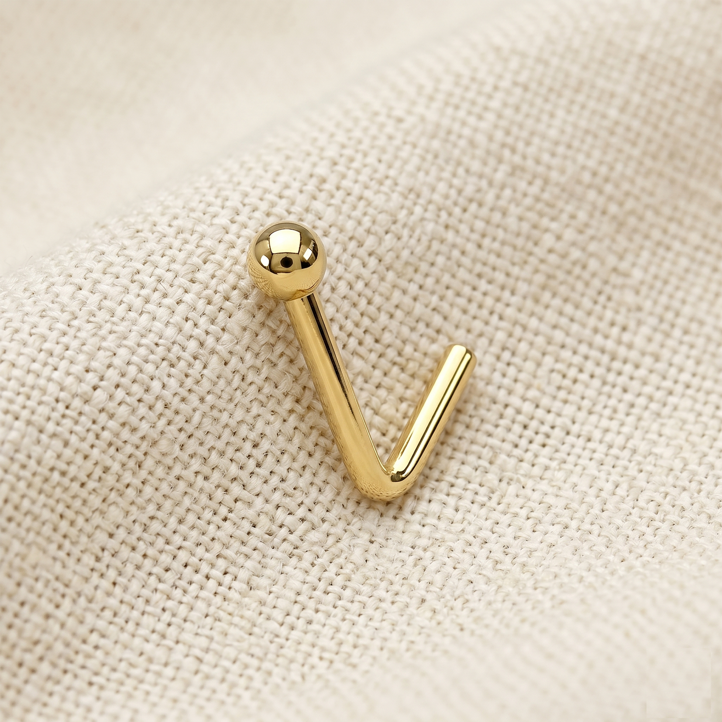 Surgical Steel Round Ball Top L-Bend Nose Ring 18G 20G