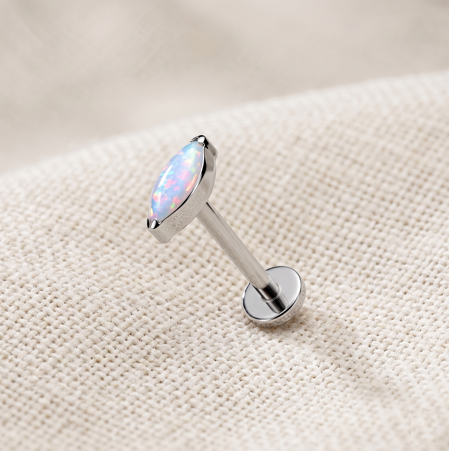 Titanium Marquise Opal Threadless Stud