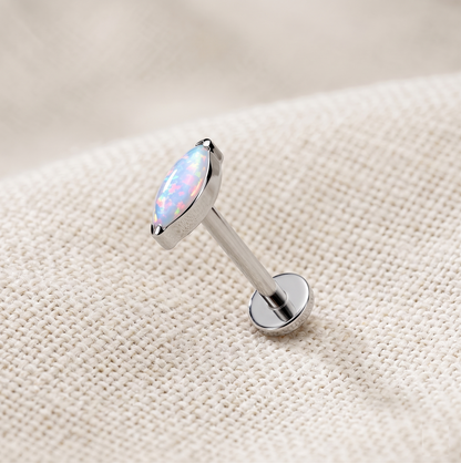 Titanium Marquise Opal Threadless Stud