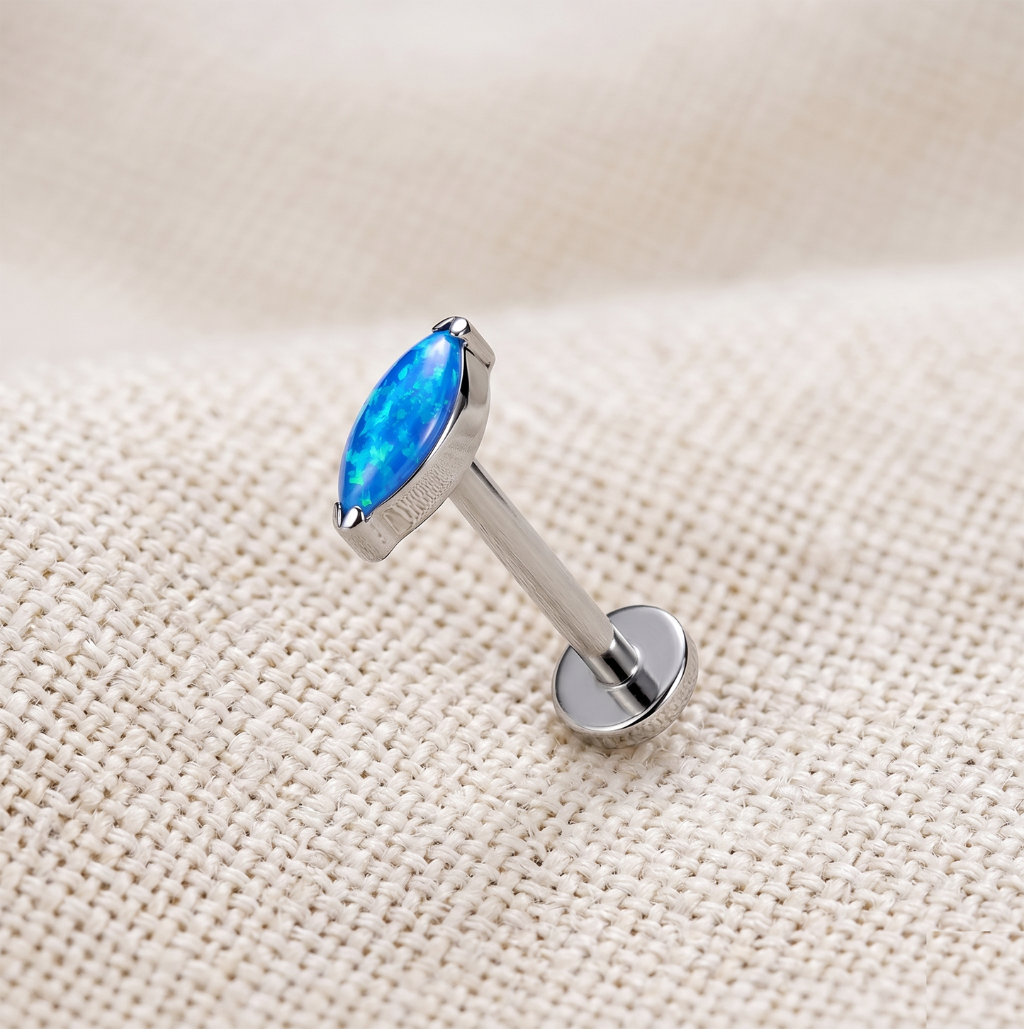 Titanium Marquise Opal Threadless Stud