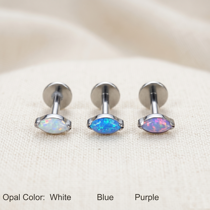 Titanium Marquise Opal Threadless Stud
