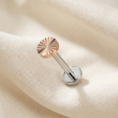 Titanium Round Dia-Cut Threadless Stud