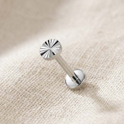 Titanium Round Dia-Cut Threadless Stud