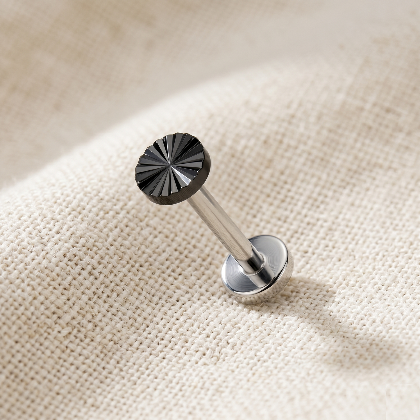Titanium Round Dia-Cut Threadless Stud