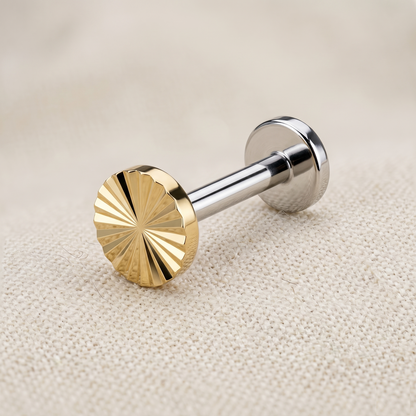 Titanium Round Dia-Cut Threadless Stud