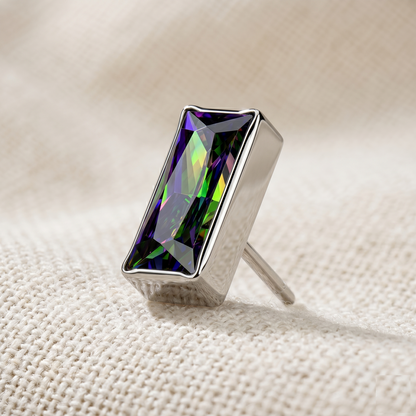 Titanium Rectangular CZ Threadless Top