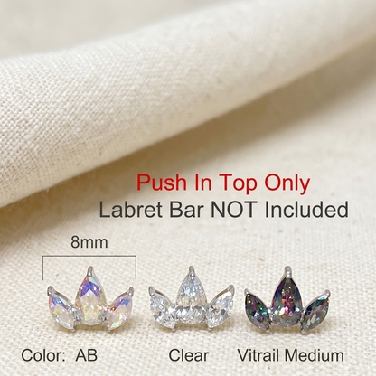 Titanium Triple-CZ Threadless Top