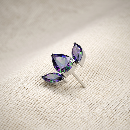 Titanium Triple-CZ Threadless Top