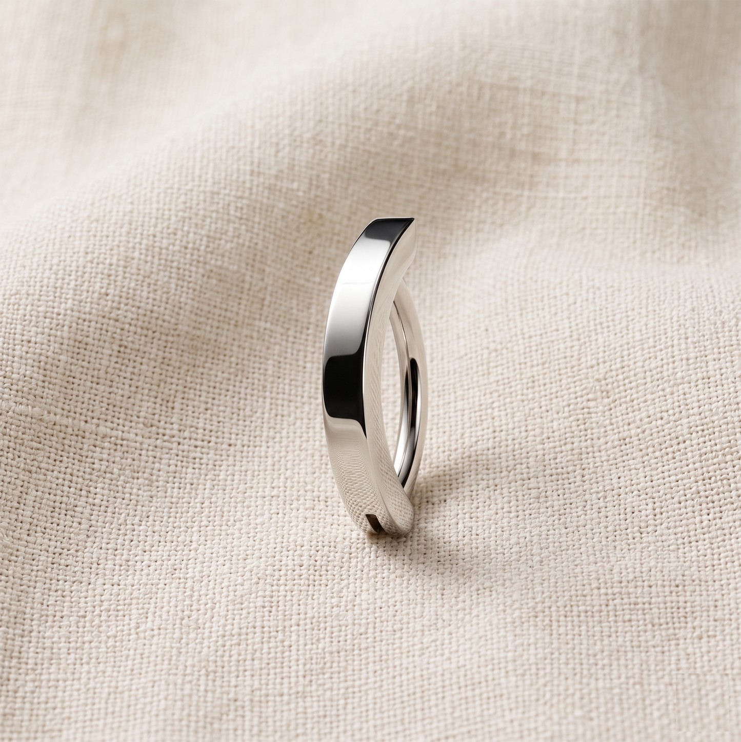 Titanium Hinged Plain Belly Button Ring 14G