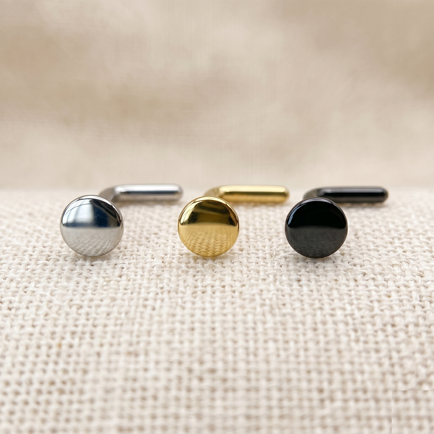 Titanium Round Disc L-Bend Nose Ring