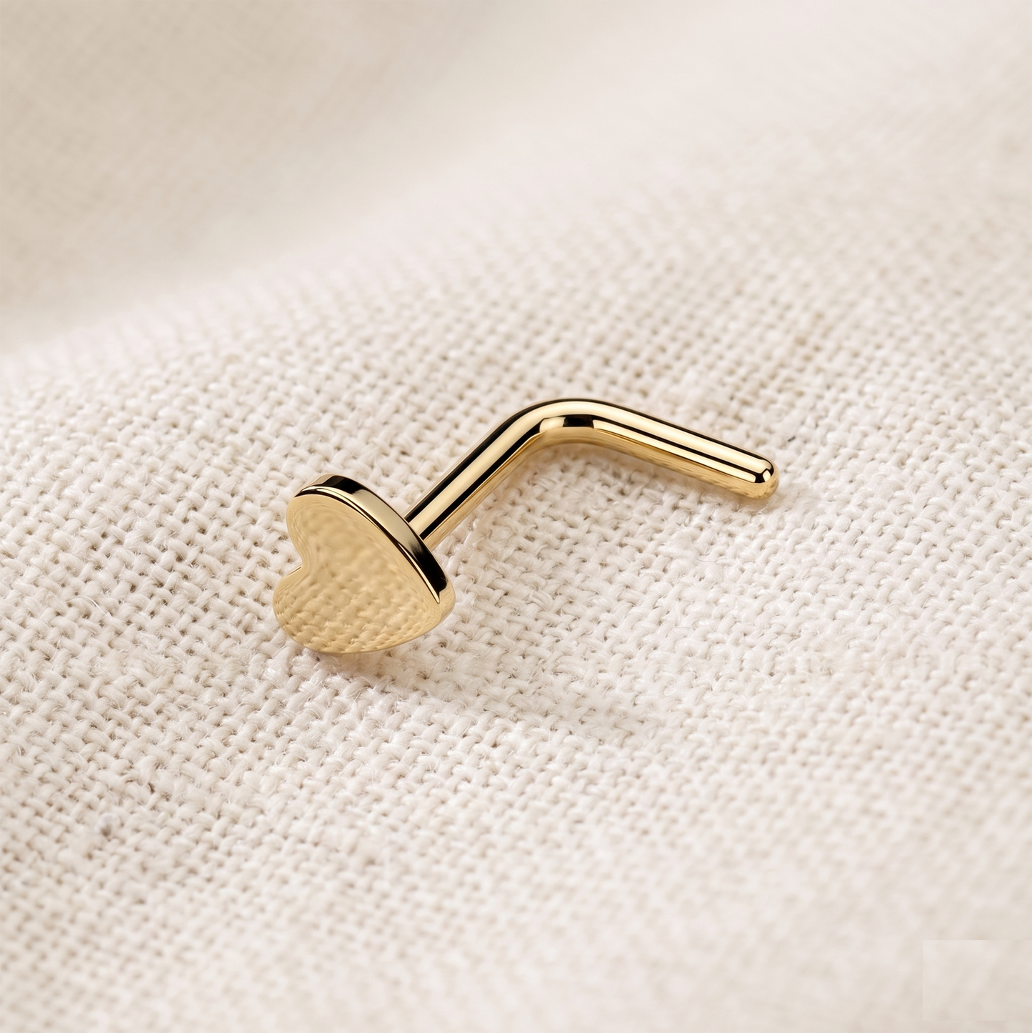 Titanium Heart Top L-Bend Nose Ring