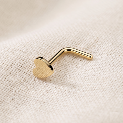 Titanium Heart Top L-Bend Nose Ring