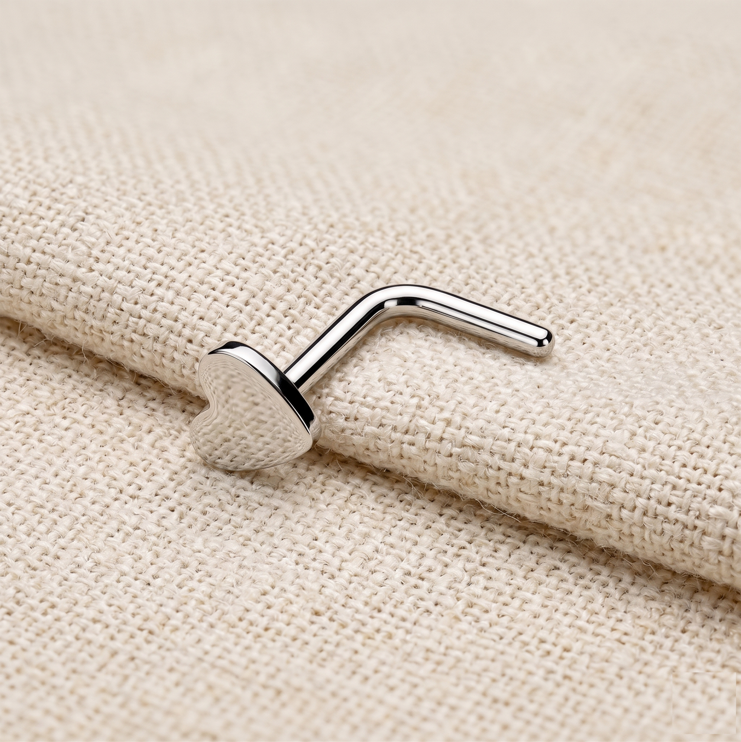 Titanium Heart Top L-Bend Nose Ring