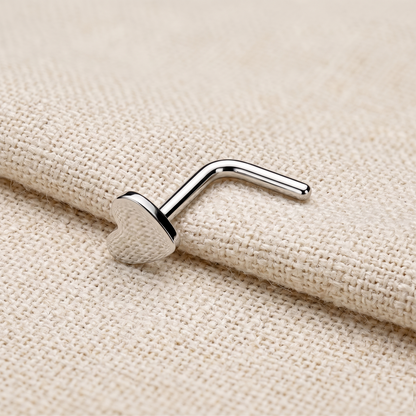 Titanium Heart Top L-Bend Nose Ring