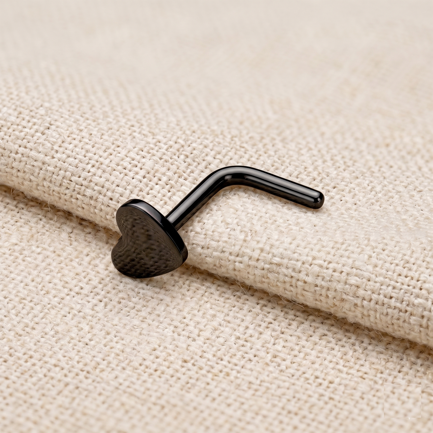 Titanium Heart Top L-Bend Nose Ring