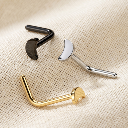 Titanium Crescent L-Bend Nose Ring