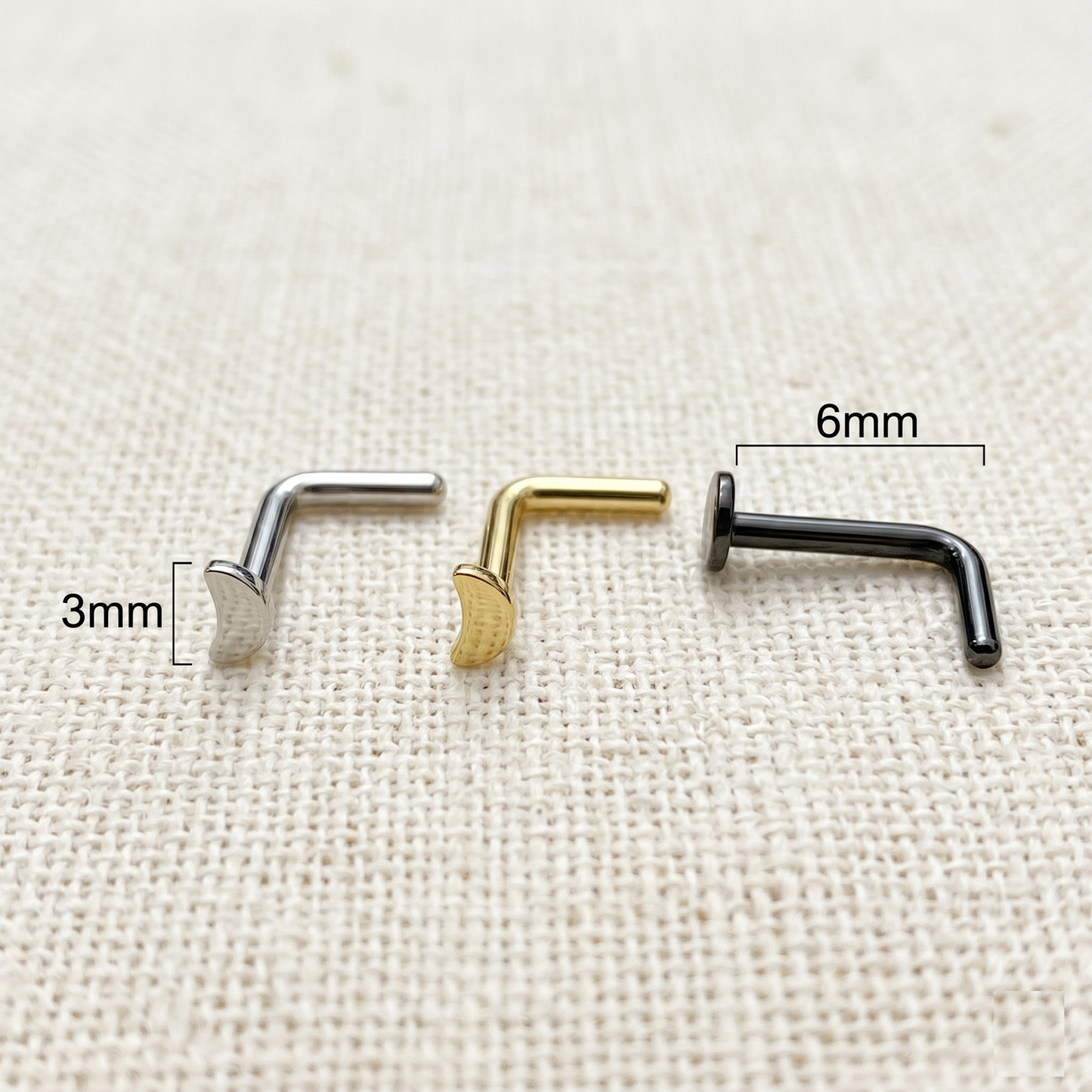 Titanium Crescent L-Bend Nose Ring