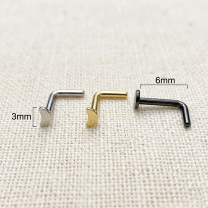 Titanium Crescent L-Bend Nose Ring