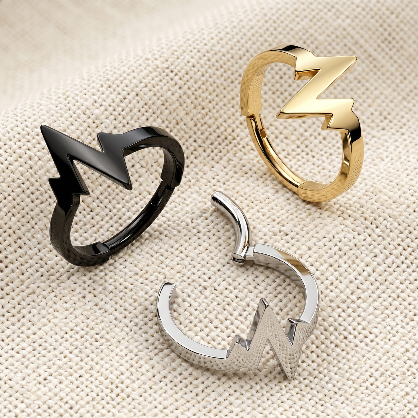 Surgical Steel Heartbeat Hinged Clicker Ring 16G