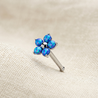 Surgical Steel Opal Flower Nose Bone Stud 20G