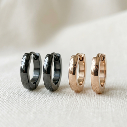 Surgical Steel Dome Huggie Hoop Earrings 2.5mm 20G